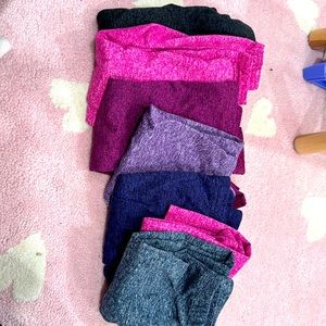 Dori creations heather leggings. Size 4. 7 pairs (pink, gray, purple and blue)